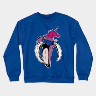 Bisexual Unicorn Banana LGBT Pride Flag Crewneck Sweatshirt